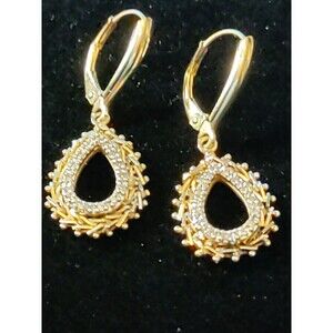Imperial Gold 14 K  Teardrop Dangle Earrings 3.68 Grams 1.25" L X .5" W